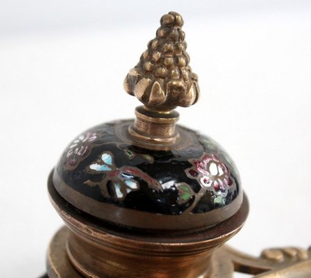 Small Napoleon III Inkwell in Bronze and Enamel, 19th Century-RVK-1028123