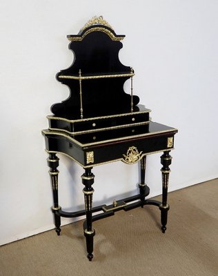 Small Napoleon III Mid 19th Century Black Wooden Desk-RVK-1118405