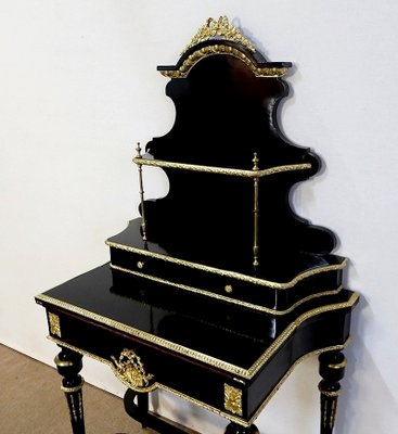 Small Napoleon III Mid 19th Century Black Wooden Desk-RVK-1118405