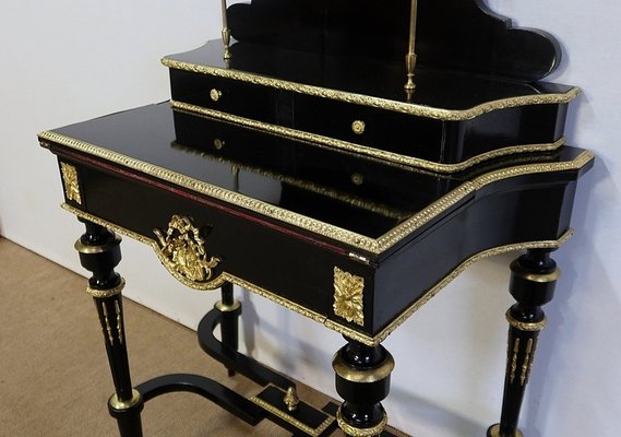 Small Napoleon III Mid 19th Century Black Wooden Desk-RVK-1118405