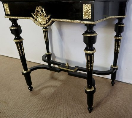 Small Napoleon III Mid 19th Century Black Wooden Desk-RVK-1118405