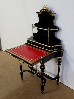 Small Napoleon III Mid 19th Century Black Wooden Desk-RVK-1118405