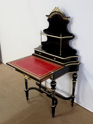 Small Napoleon III Mid 19th Century Black Wooden Desk-RVK-1118405