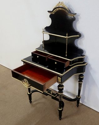 Small Napoleon III Mid 19th Century Black Wooden Desk-RVK-1118405