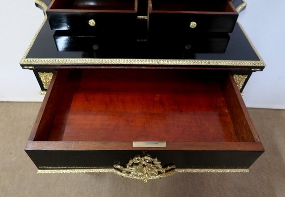 Small Napoleon III Mid 19th Century Black Wooden Desk-RVK-1118405