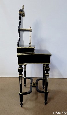 Small Napoleon III Mid 19th Century Black Wooden Desk-RVK-1118405