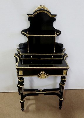 Small Napoleon III Mid 19th Century Black Wooden Desk-RVK-1118405