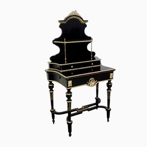 Small Napoleon III Mid 19th Century Black Wooden Desk-RVK-1118405