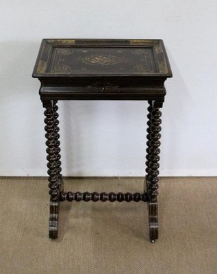 Small Napoleon III Period Lacquered Wooden Work Table, Mid 19th Century-RVK-1100594