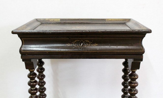 Small Napoleon III Period Lacquered Wooden Work Table, Mid 19th Century-RVK-1100594