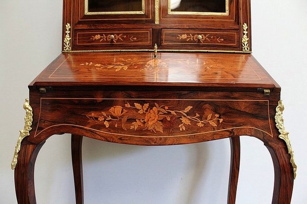 Small Napoleon III Secretaire with Showcase, Mid-19th Century-RVK-978472