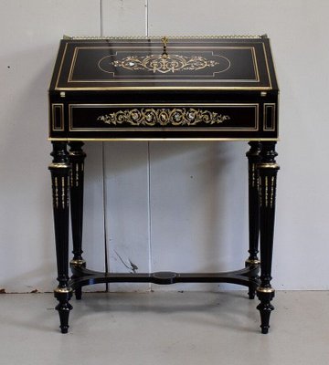 Small Napoleon III Sloping Desk in Blackened Pearwood, Early 19th Century-RVK-932841