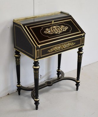 Small Napoleon III Sloping Desk in Blackened Pearwood, Early 19th Century-RVK-932841