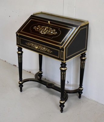 Small Napoleon III Sloping Desk in Blackened Pearwood, Early 19th Century-RVK-932841