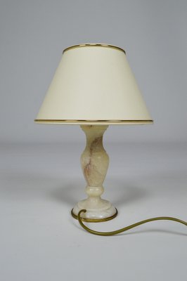 Small Neoclassical Italian White Marble Table Lamp, 1920s-XNH-564534