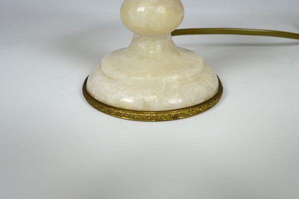 Small Neoclassical Italian White Marble Table Lamp, 1920s-XNH-564534