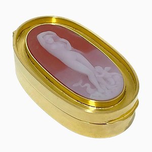 Small Oval Dutch Silver Gold Plated Box with a Scene of the Birth of Venus, 1980s-UCH-1396253