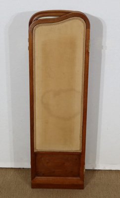 Small Painted Silk & Solid Walnut Screen, 1900-RVK-1186352