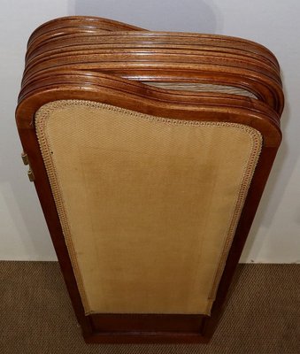 Small Painted Silk & Solid Walnut Screen, 1900-RVK-1186352