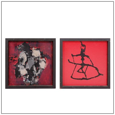 Small Paintings on Panels, Set of 2-NYF-2019229