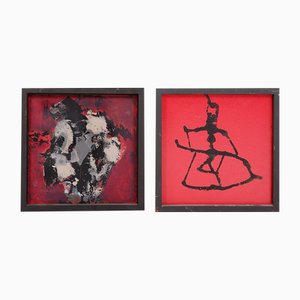 Small Paintings on Panels, Set of 2-NYF-2019229