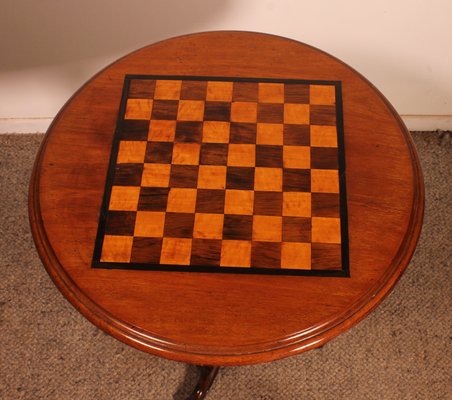 Small Pedestal Table with Checkerboard Top-HPU-2033770