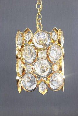 Small Pendant in Gilt Brass and Crystal Glass from Palwa, Germany, 1970s-UGR-1085913