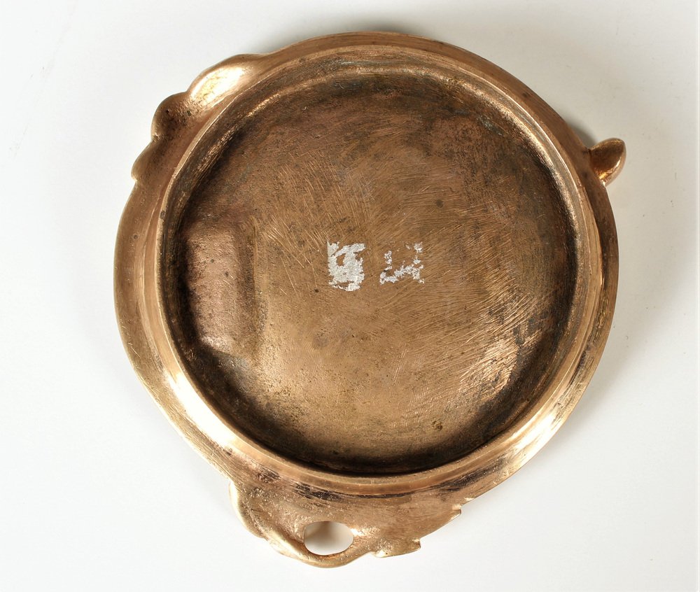 Small Plate in Gilded Bronze from Octave Georges Lelievre, 1869