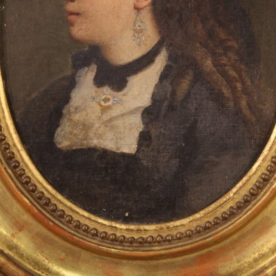 Small Portrait of a Woman, 19th-Century, Oil on Canvas, Framed-RP-1289530