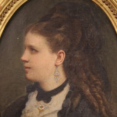 Small Portrait of a Woman, 19th-Century, Oil on Canvas, Framed-RP-1289530