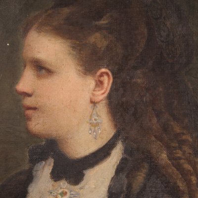 Small Portrait of a Woman, 19th-Century, Oil on Canvas, Framed-RP-1289530