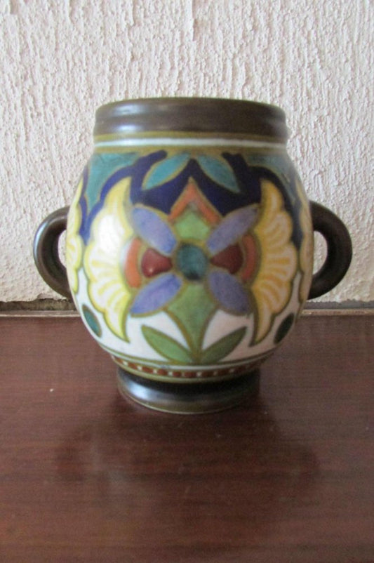 Small Pot with Handles from GOUDA, Holland, 1930s