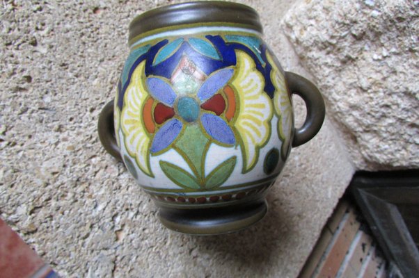 Small Pot with Handles from GOUDA, Holland, 1930s-RDN-1814387