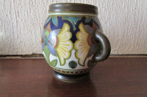 Small Pot with Handles from GOUDA, Holland, 1930s-RDN-1814387