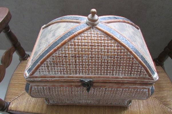 Small Rattan and Wood Toy Box, 1980s-RDN-2028984