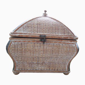 Small Rattan and Wood Toy Box, 1980s-RDN-2028984