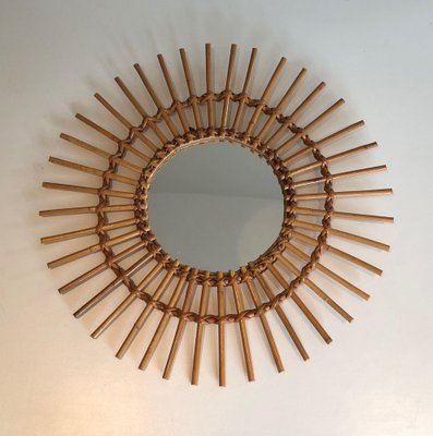 Small Rattan Mirror, 1970s-BA-1573467