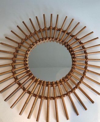 Small Rattan Mirror, 1970s-BA-1573467