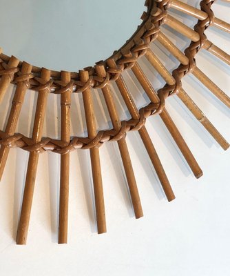 Small Rattan Mirror, 1970s-BA-1573467