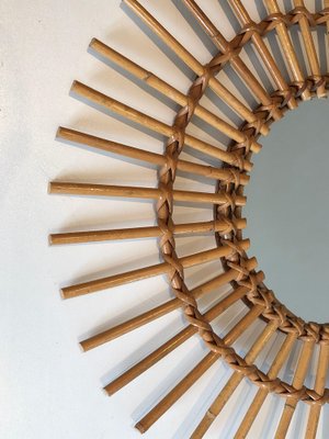 Small Rattan Mirror, 1970s-BA-1573467