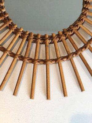 Small Rattan Mirror, 1970s-BA-1573467