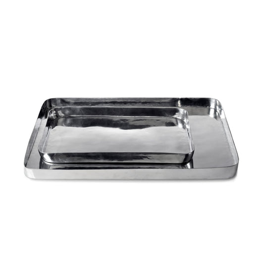 Small Rectangular Masai Tray in Polished Aluminum by Aldo Cibic for Paola C., 2018