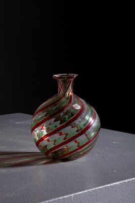 Small Red and Green Murano Glass Vase from Maestri Di Murano, 1960s-RCE-2038024