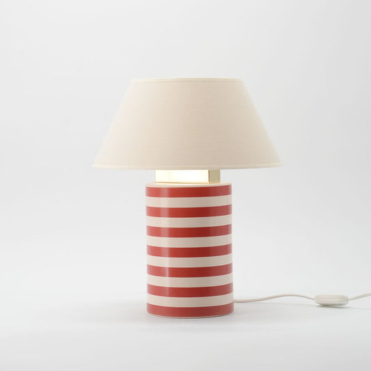 Small Red & Ivory Bolet Table Lamp by Eo Ipso Studio