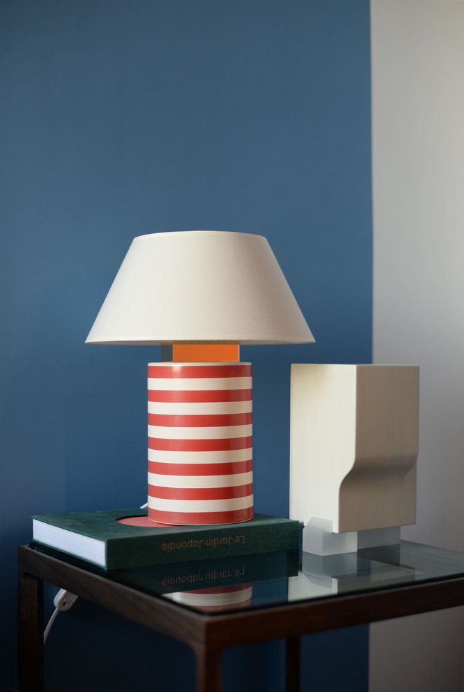 Small Red & Ivory Bolet Table Lamp by Eo Ipso Studio