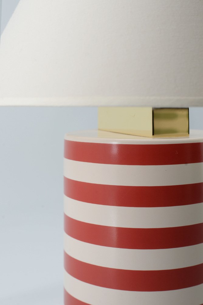 Small Red & Ivory Bolet Table Lamp by Eo Ipso Studio