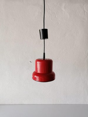 Small Red Metal Poker Pendant Lamp by Jo Hammerborg for Fog and Mørup, Denmark, 1970s-RDS-1148023