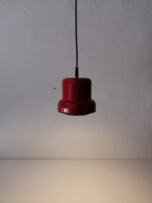 Small Red Metal Poker Pendant Lamp by Jo Hammerborg for Fog and Mørup, Denmark, 1970s-RDS-1148023