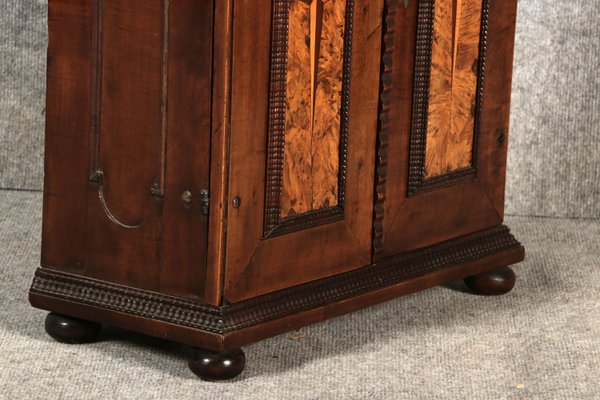 Small Renaissance Cabinet in Chiselled Iron & Walnut-DXD-2023653