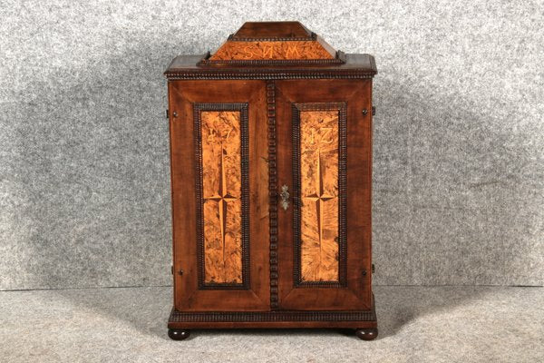 Small Renaissance Cabinet in Chiselled Iron & Walnut-DXD-2023653